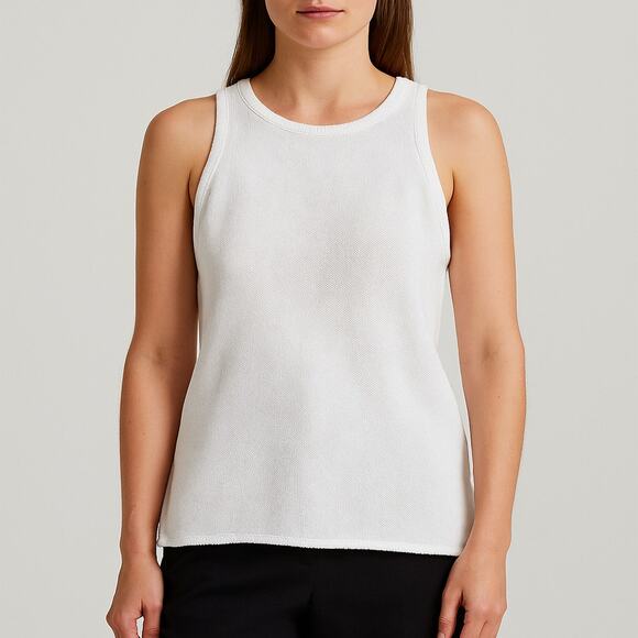 Etro Milano White Knit Tank Top Size IT 48 - Picture 1 of 4